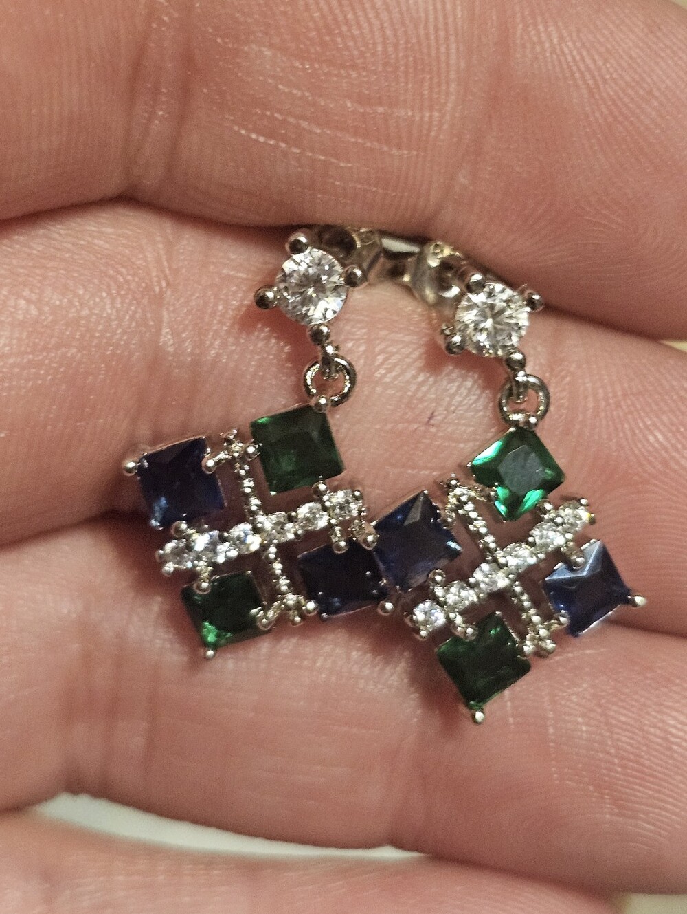 Beautiful Sterling Silver Plated Dangle Earrings